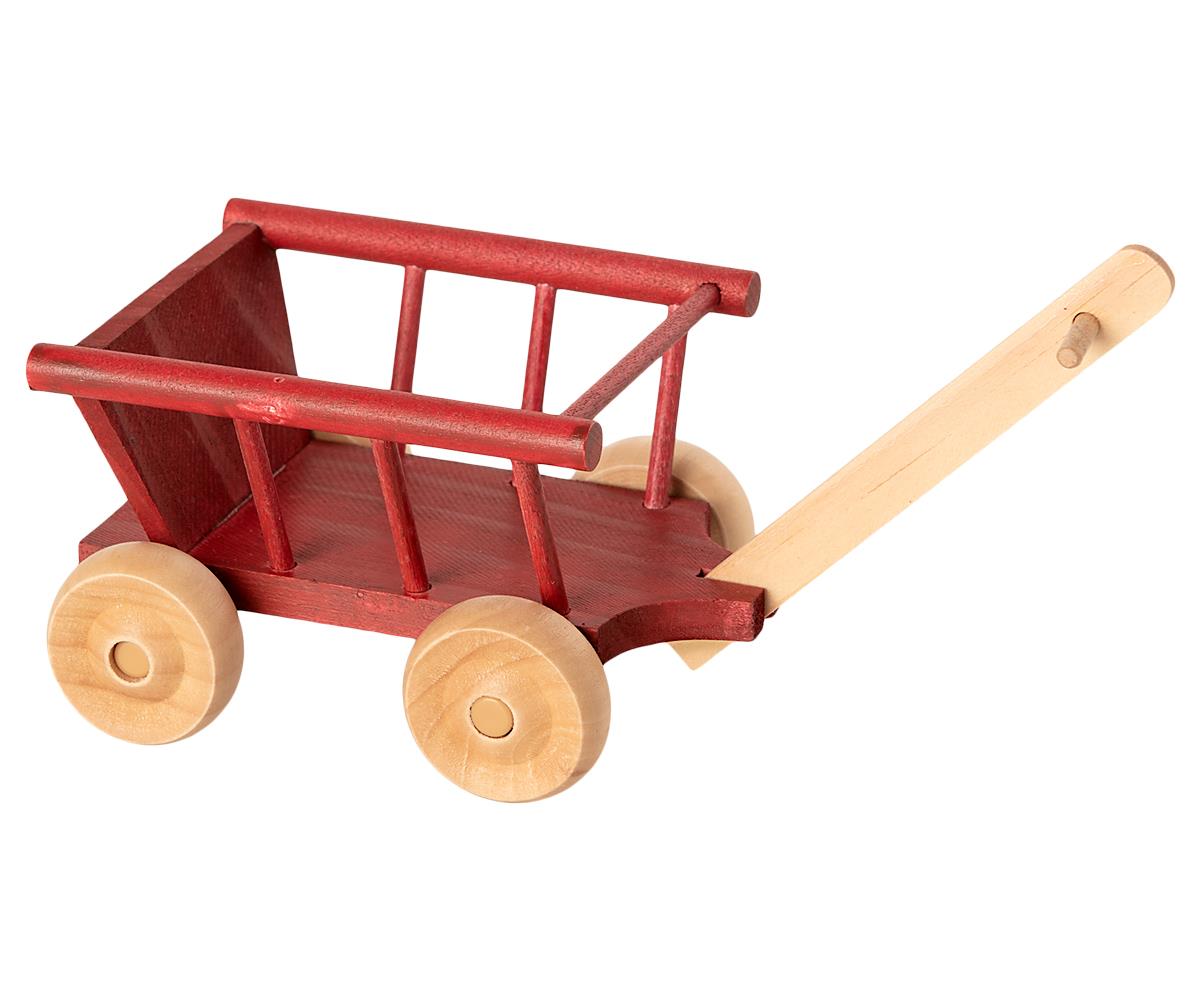 Maileg Micro punainen puukärry