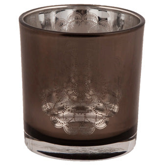 Lasilyhty Lace Flower tummanharmaa