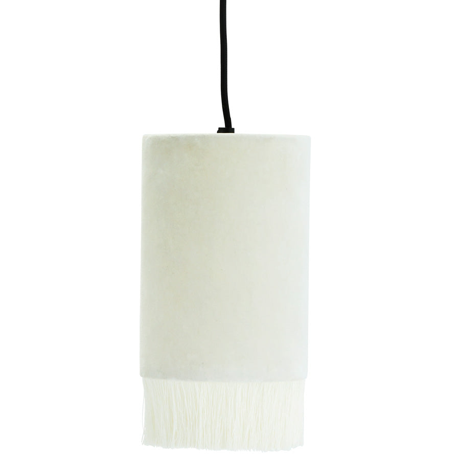 Madam Stoltz veluuri kattolamppu luonnonvalkoinen