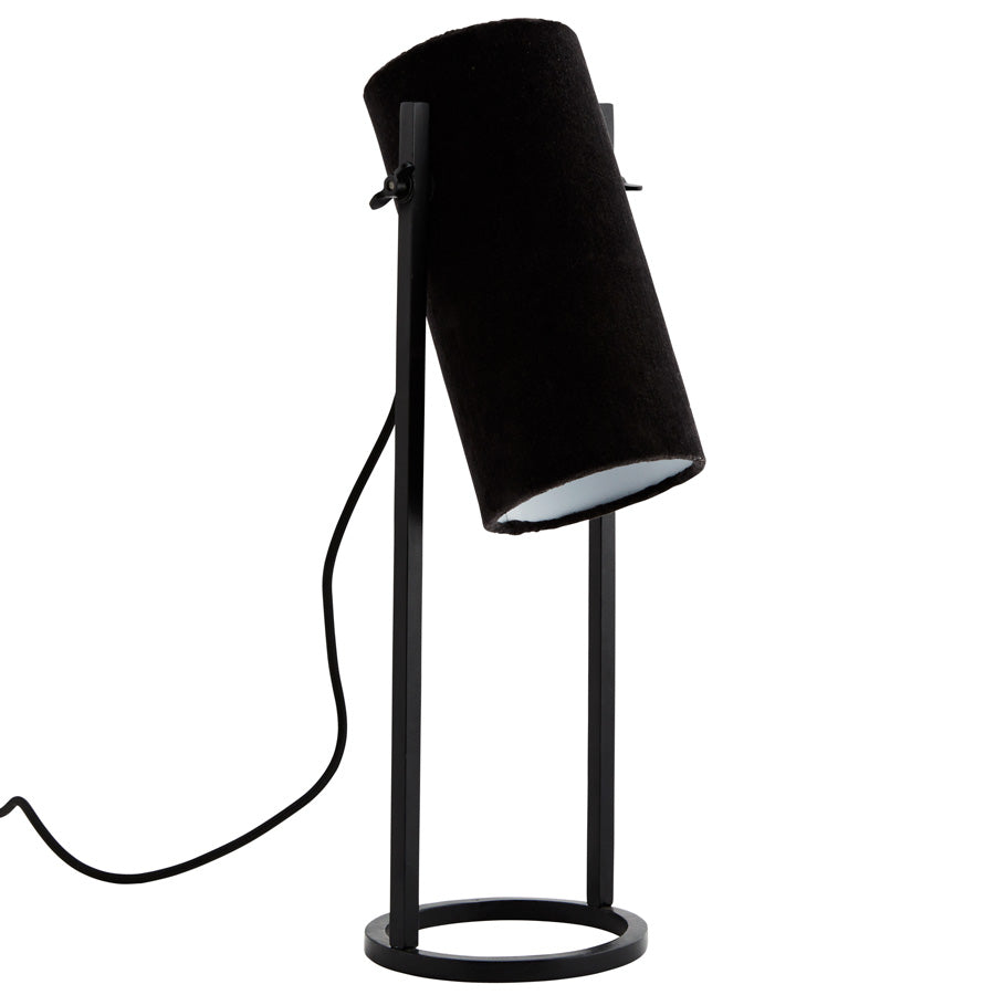 Madam Stoltz pöytälamppu Musta veluuri