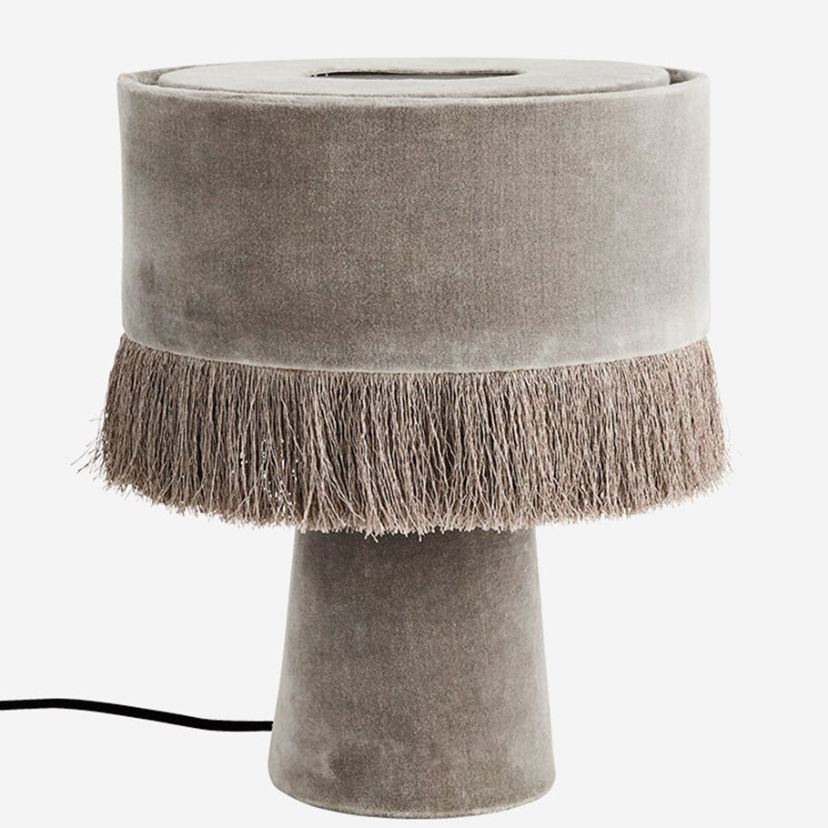 Madam Stoltz veluuri pöytälamppu harmaa