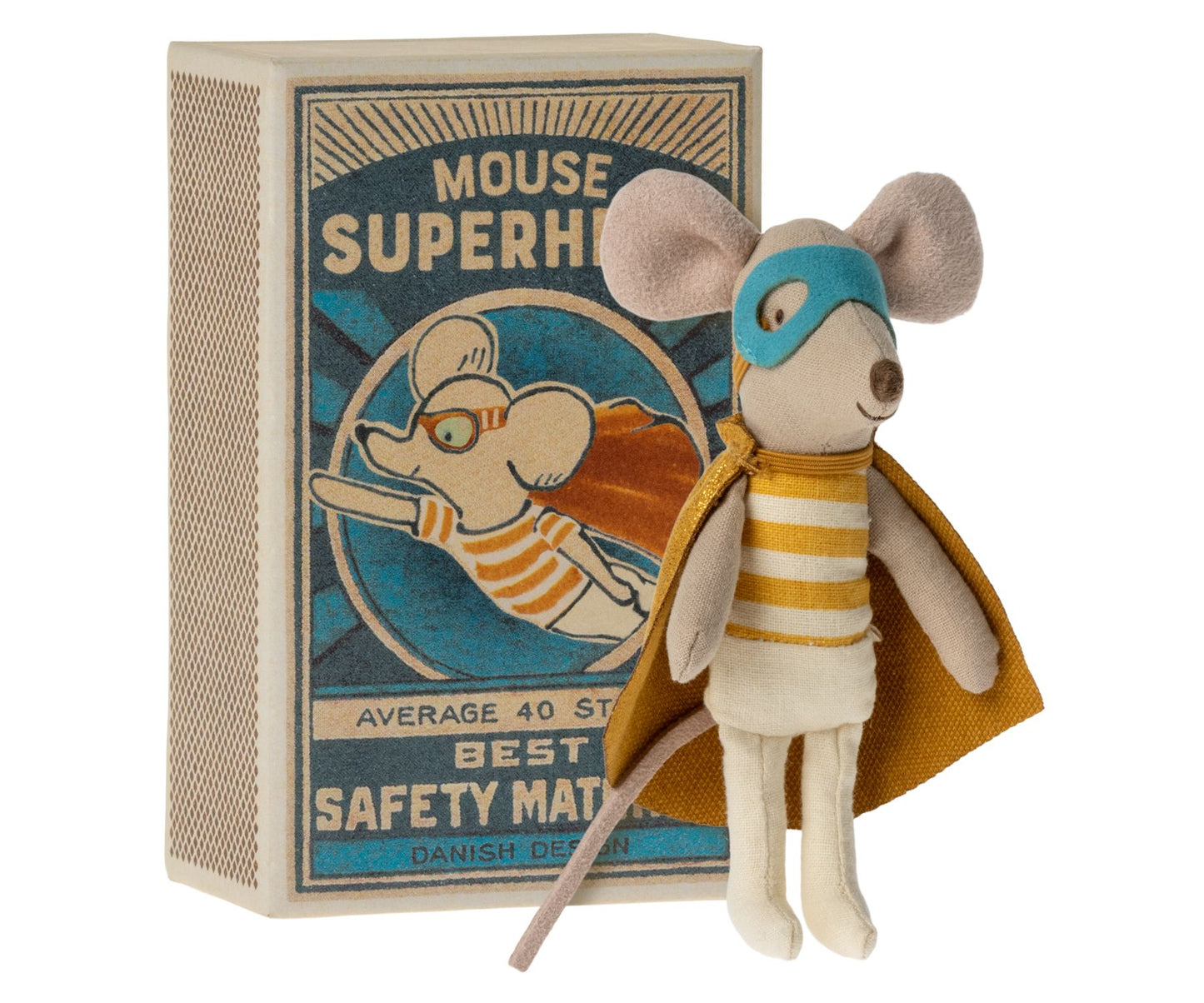 Maileg Super hero pikkuveli hiiri rasiassa